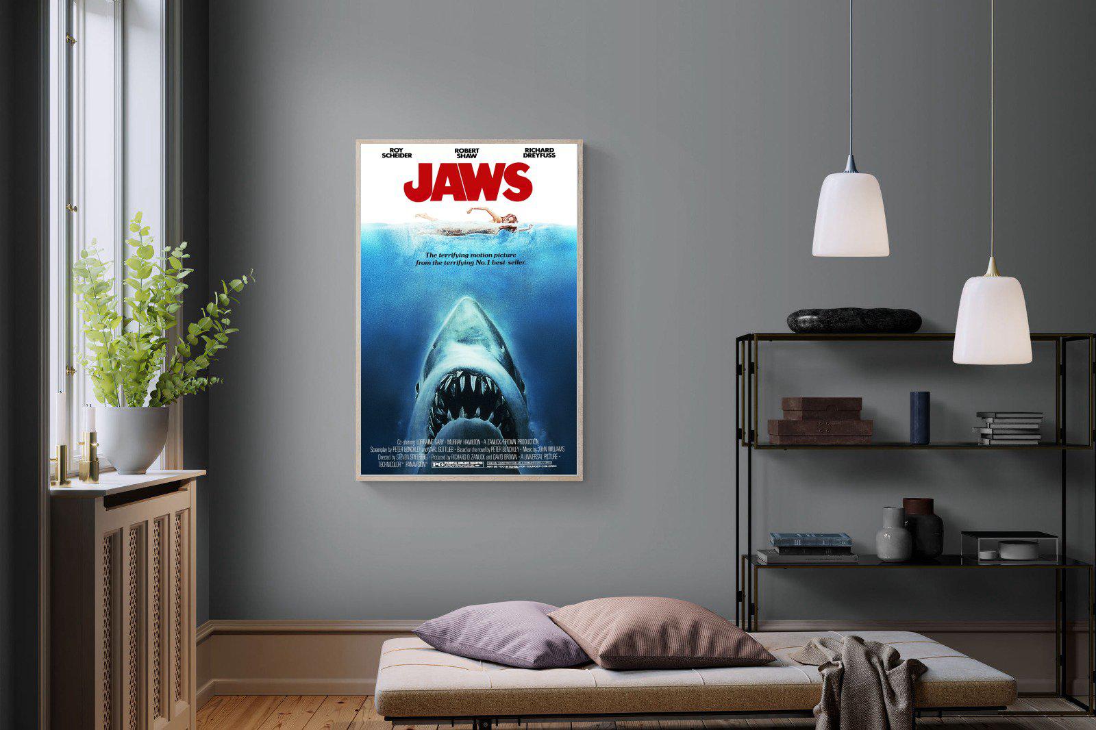Jaws-Wall_Art-100 x 150cm-Mounted Canvas-Wood-Pixalot