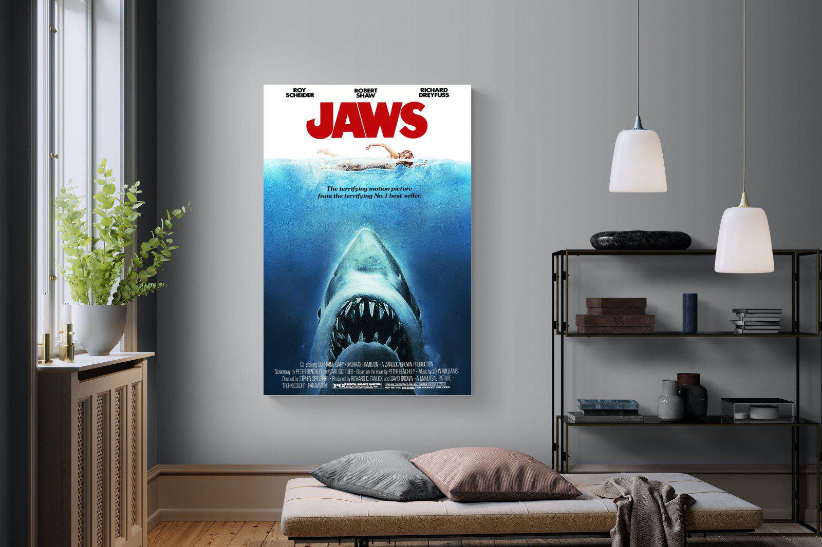 Jaws-Wall_Art-120 x 180cm-Mounted Canvas-No Frame-Pixalot