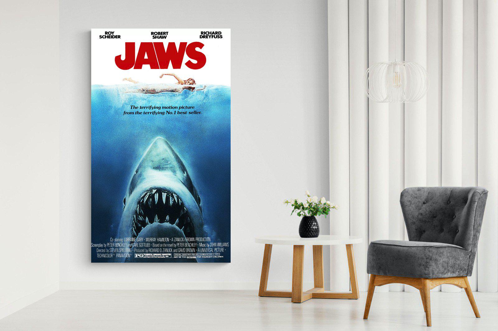 Jaws-Wall_Art-130 x 220cm-Mounted Canvas-No Frame-Pixalot