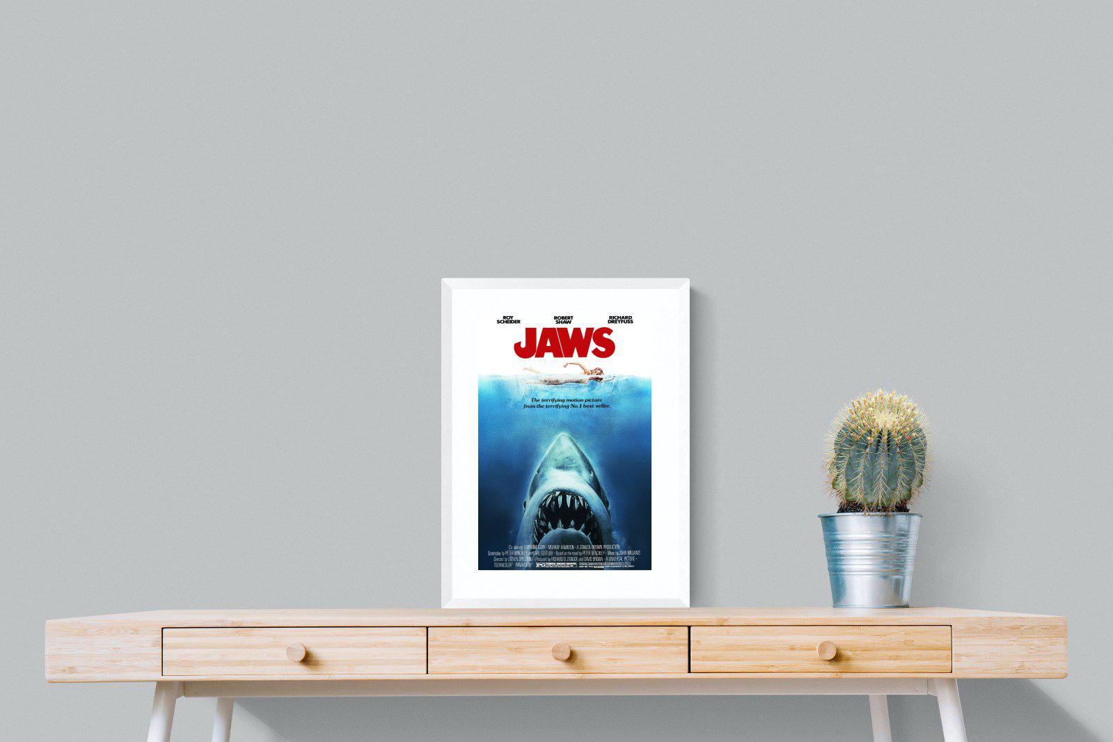 Jaws-Wall_Art-45 x 60cm-Framed Print-White-Pixalot