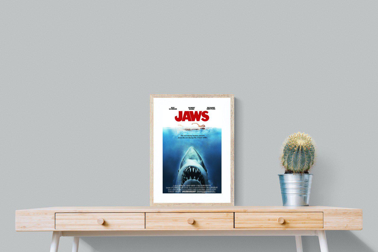 Jaws-Wall_Art-45 x 60cm-Framed Print-Wood-Pixalot