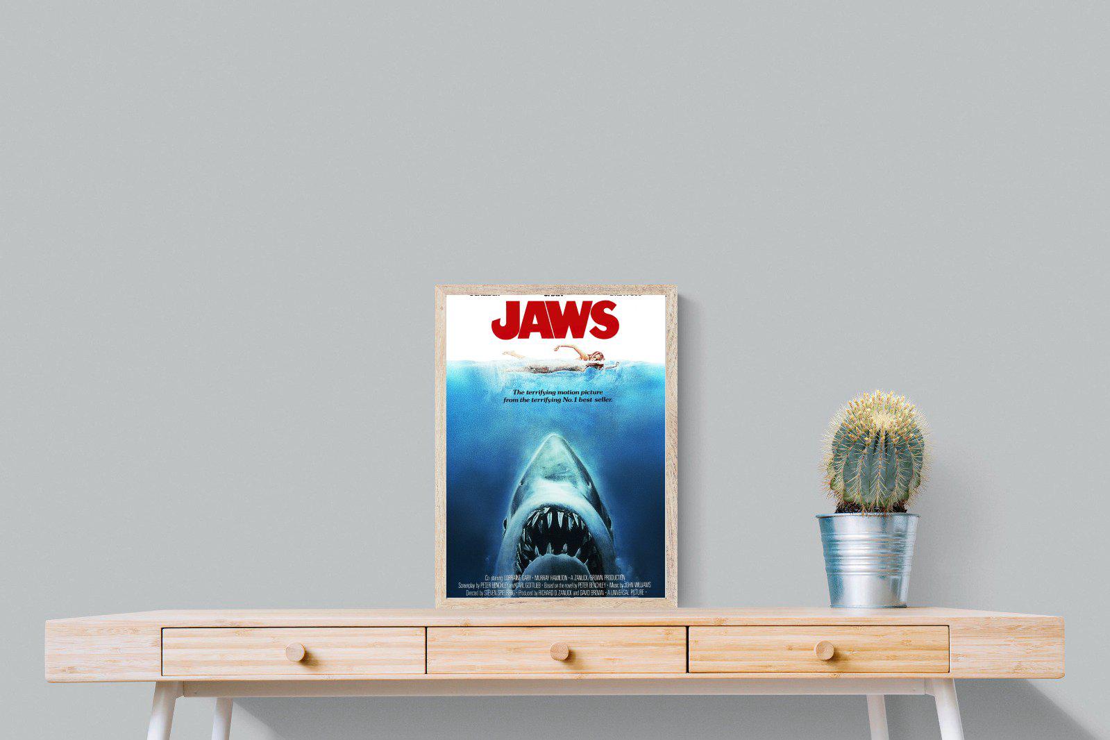 Jaws-Wall_Art-45 x 60cm-Mounted Canvas-Wood-Pixalot