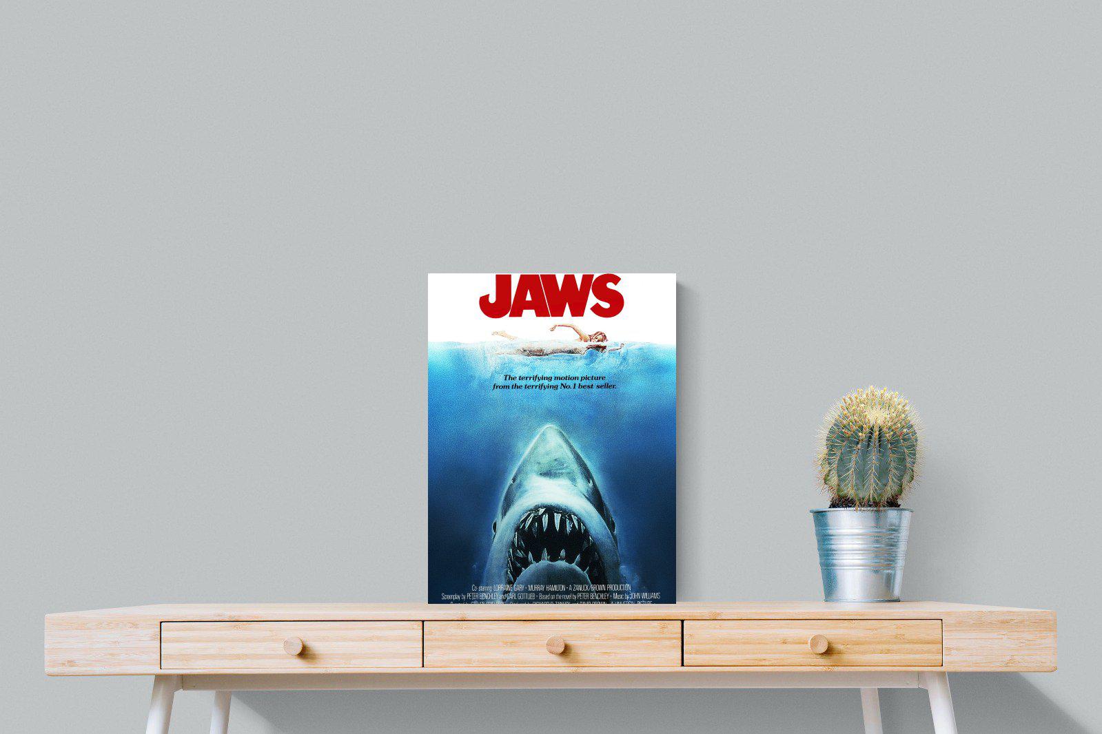 Jaws-Wall_Art-45 x 60cm-Mounted Canvas-No Frame-Pixalot
