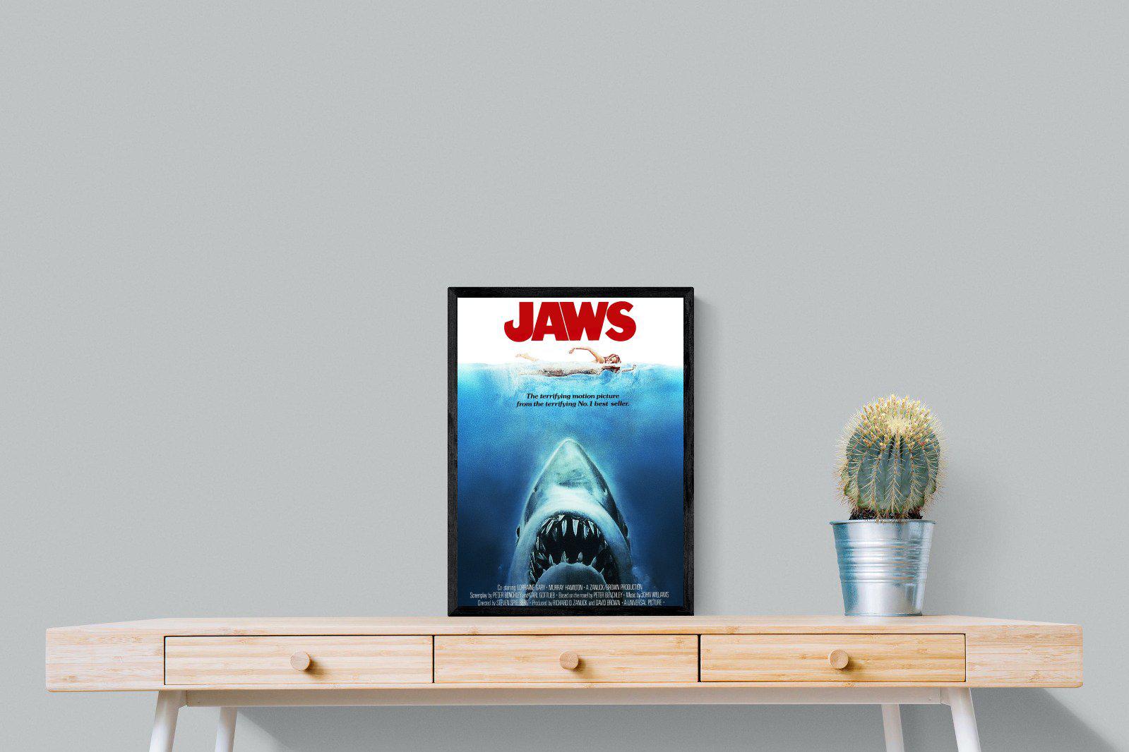Jaws-Wall_Art-45 x 60cm-Mounted Canvas-Black-Pixalot