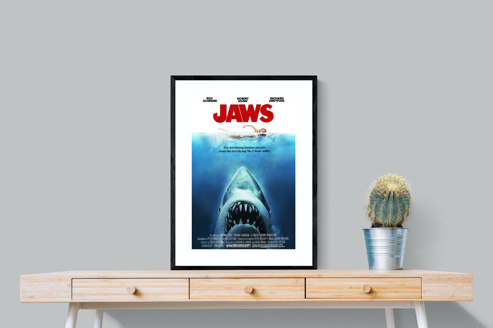 Jaws-Wall_Art-60 x 80cm-Framed Print-Black-Pixalot