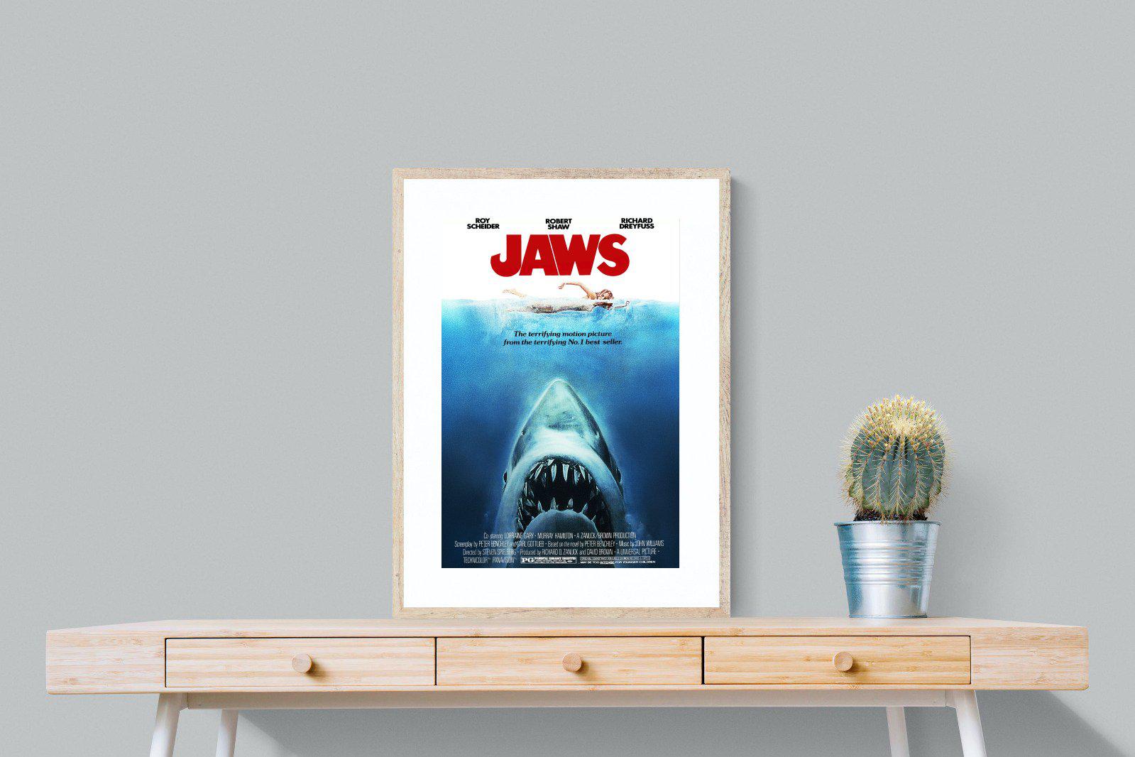 Jaws-Wall_Art-60 x 80cm-Framed Print-Wood-Pixalot