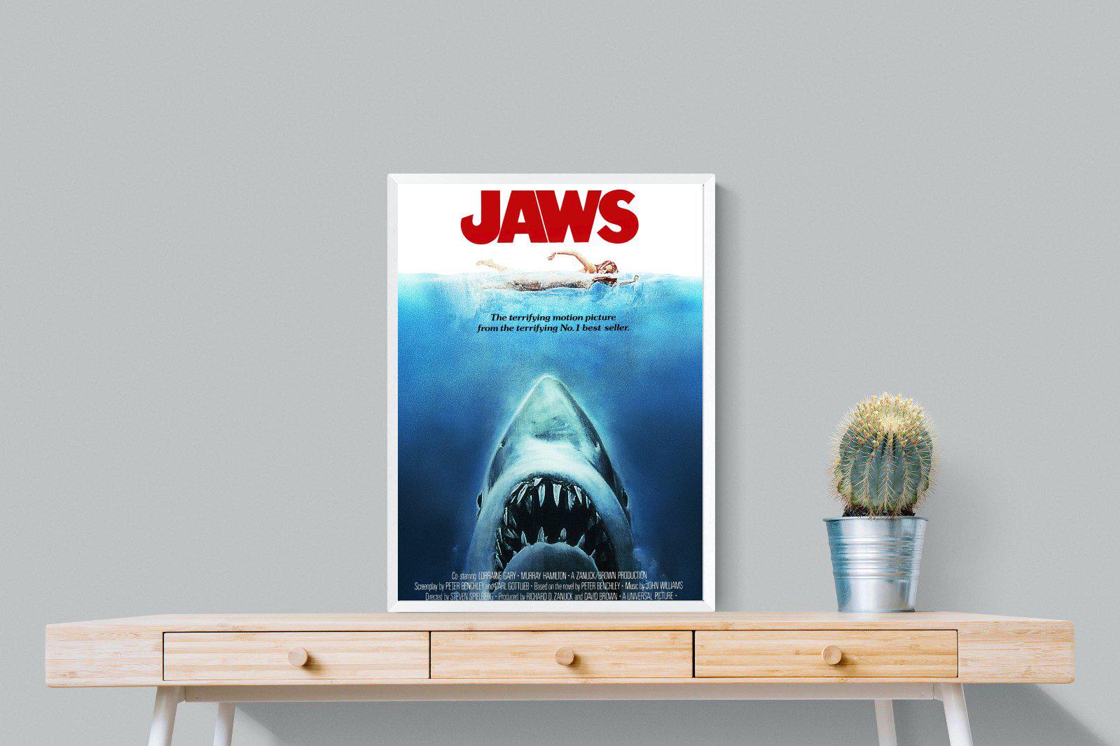 Jaws-Wall_Art-60 x 80cm-Mounted Canvas-White-Pixalot