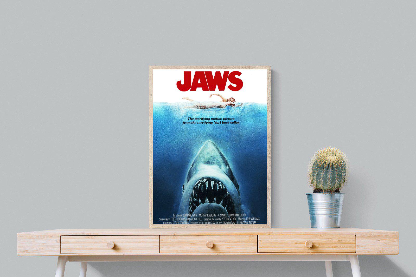 Jaws-Wall_Art-60 x 80cm-Mounted Canvas-Wood-Pixalot