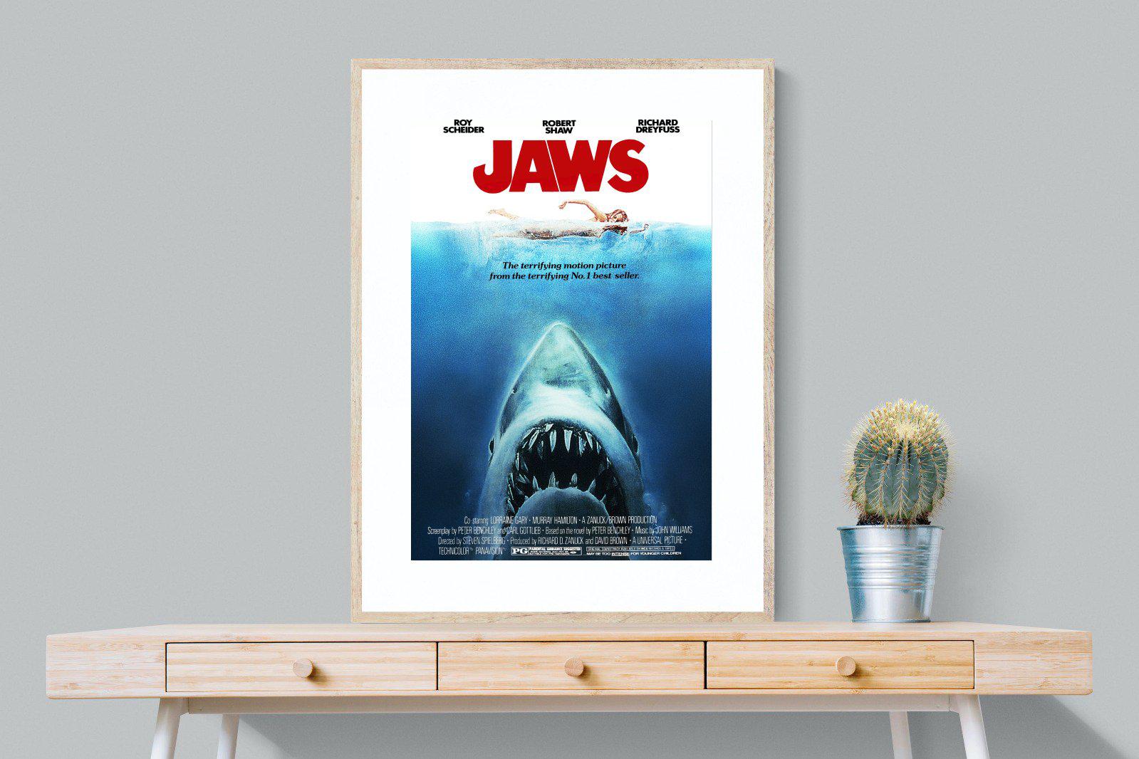 Jaws-Wall_Art-75 x 100cm-Framed Print-Wood-Pixalot