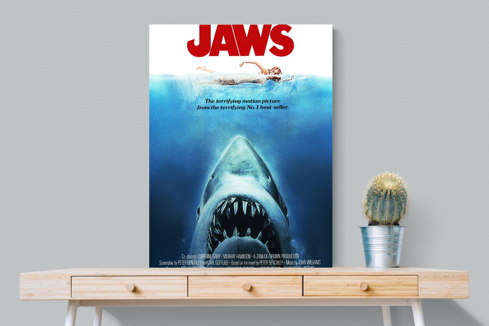 Jaws-Wall_Art-75 x 100cm-Mounted Canvas-No Frame-Pixalot