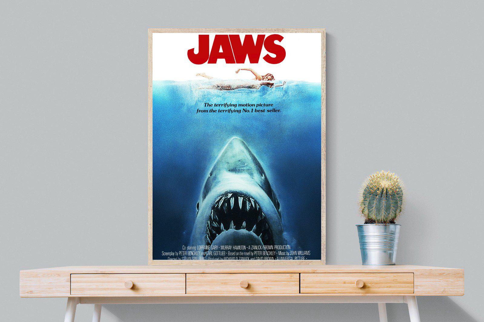 Jaws-Wall_Art-75 x 100cm-Mounted Canvas-Wood-Pixalot