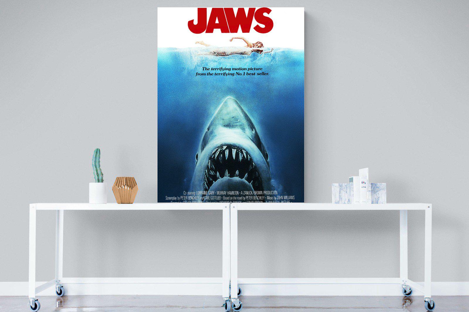 Jaws-Wall_Art-90 x 120cm-Mounted Canvas-No Frame-Pixalot