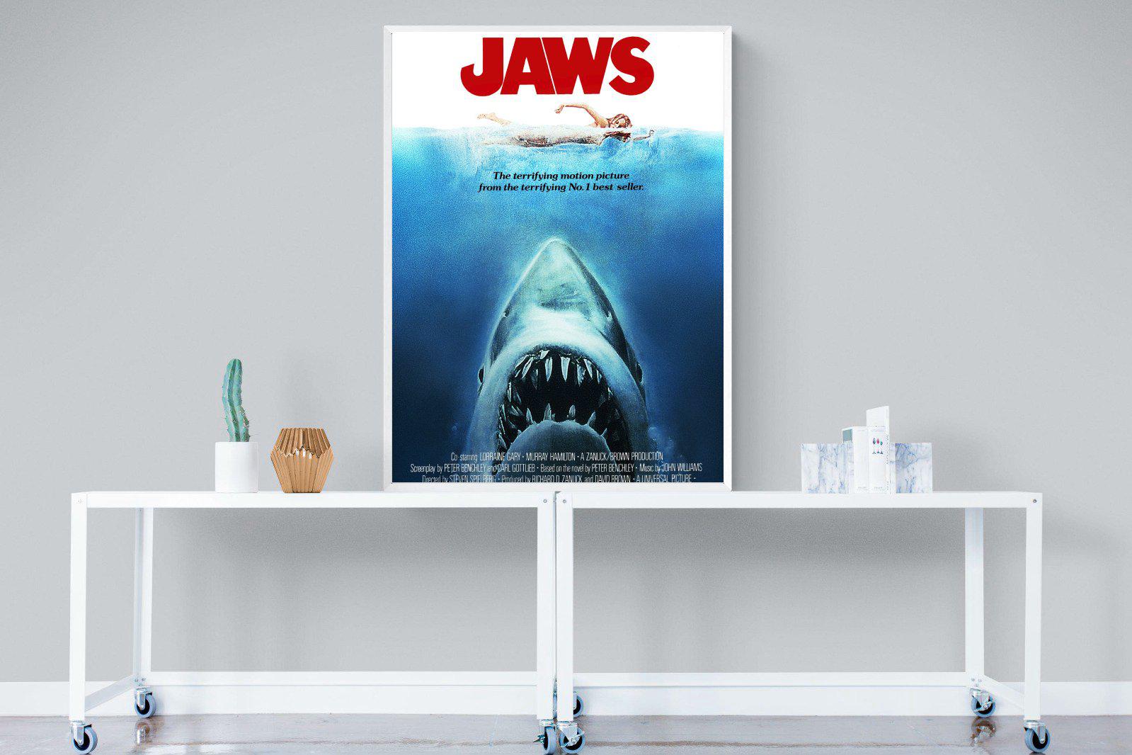 Jaws-Wall_Art-90 x 120cm-Mounted Canvas-White-Pixalot