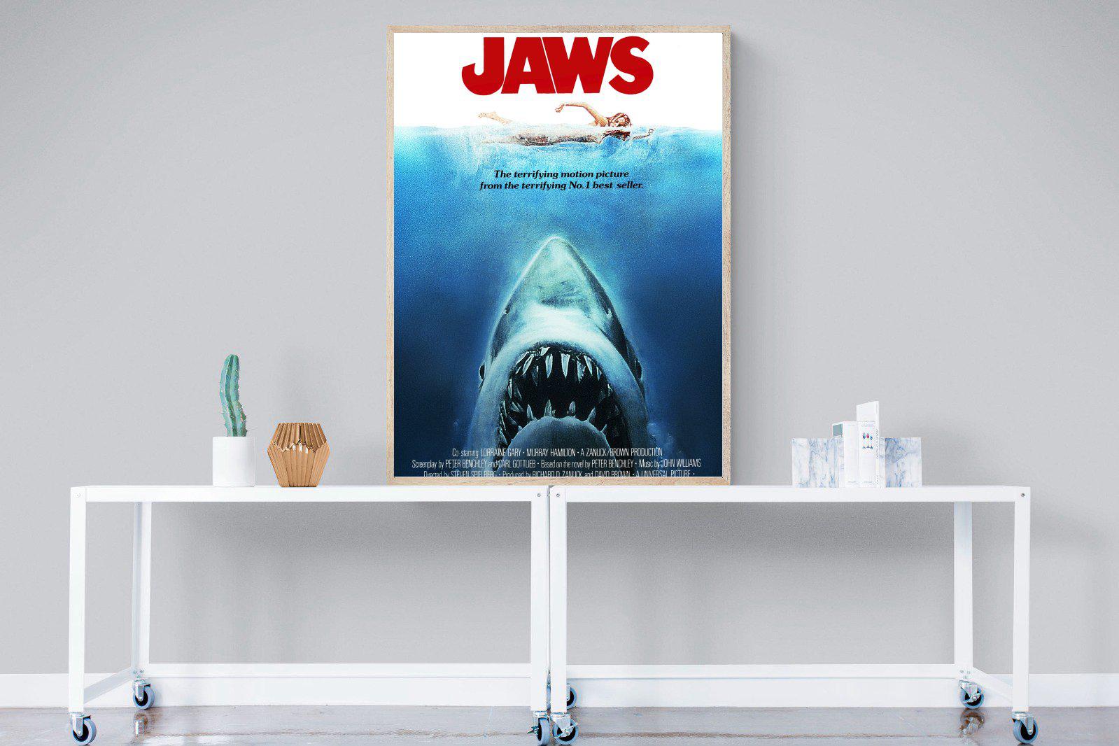 Jaws-Wall_Art-90 x 120cm-Mounted Canvas-Wood-Pixalot