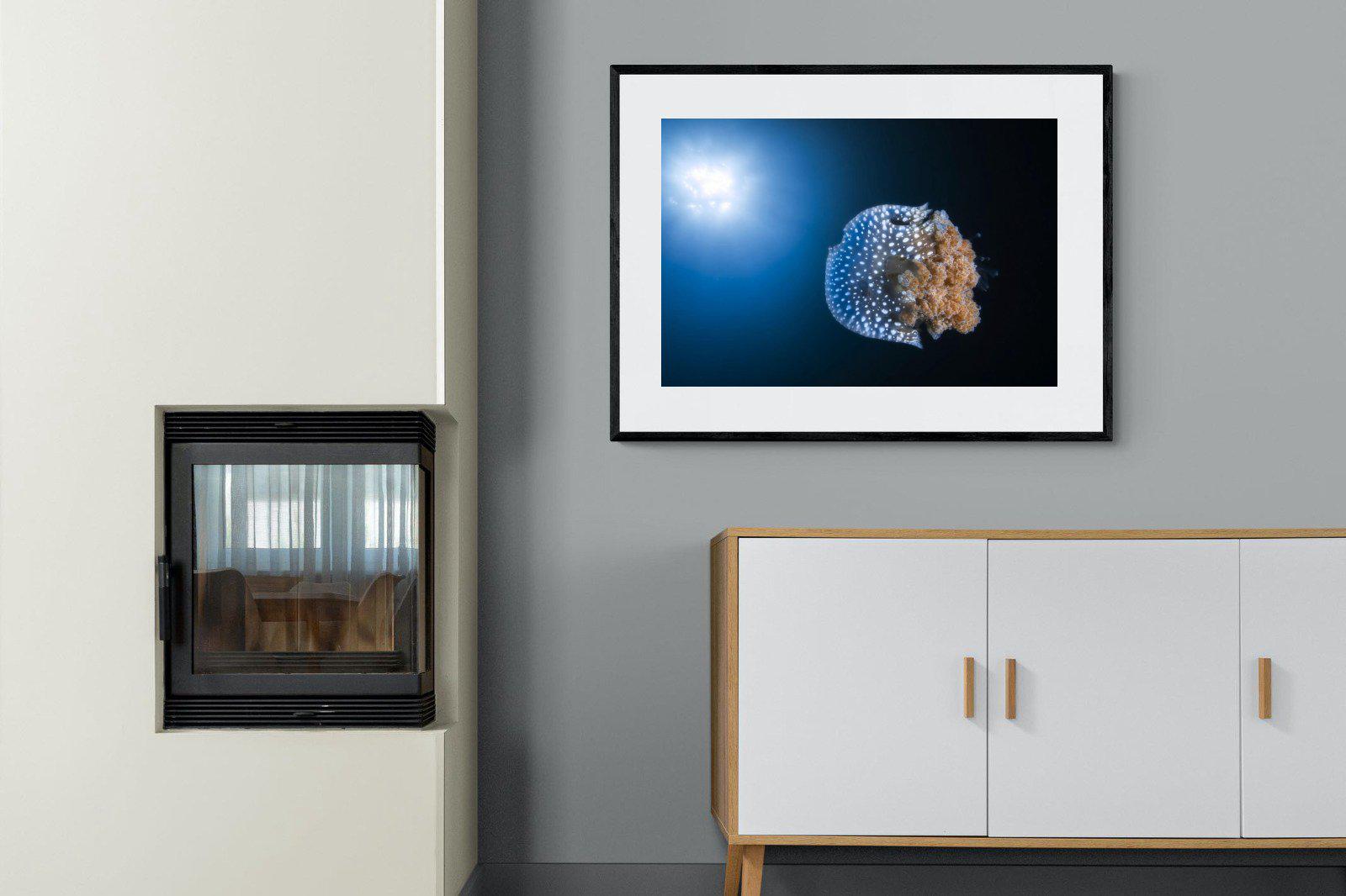 Jellyfish-Wall_Art-100 x 75cm-Framed Print-Black-Pixalot