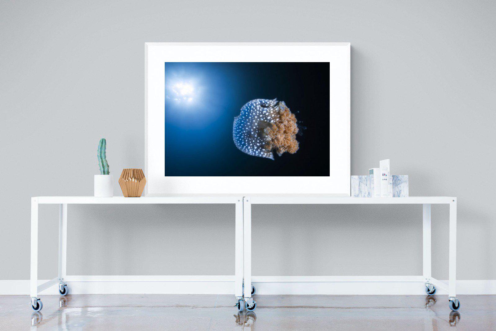 Jellyfish-Wall_Art-120 x 90cm-Framed Print-White-Pixalot