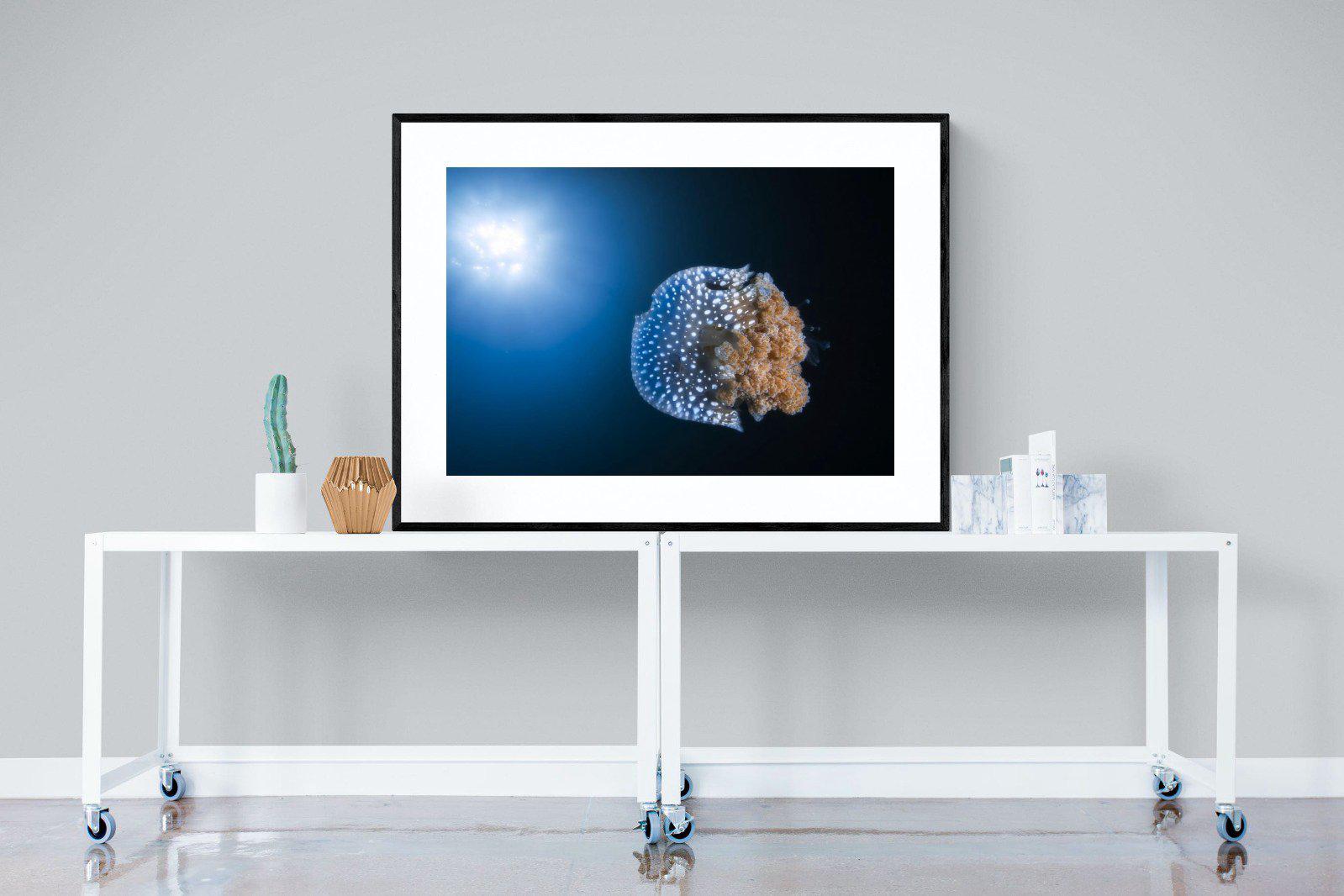 Jellyfish-Wall_Art-120 x 90cm-Framed Print-Black-Pixalot