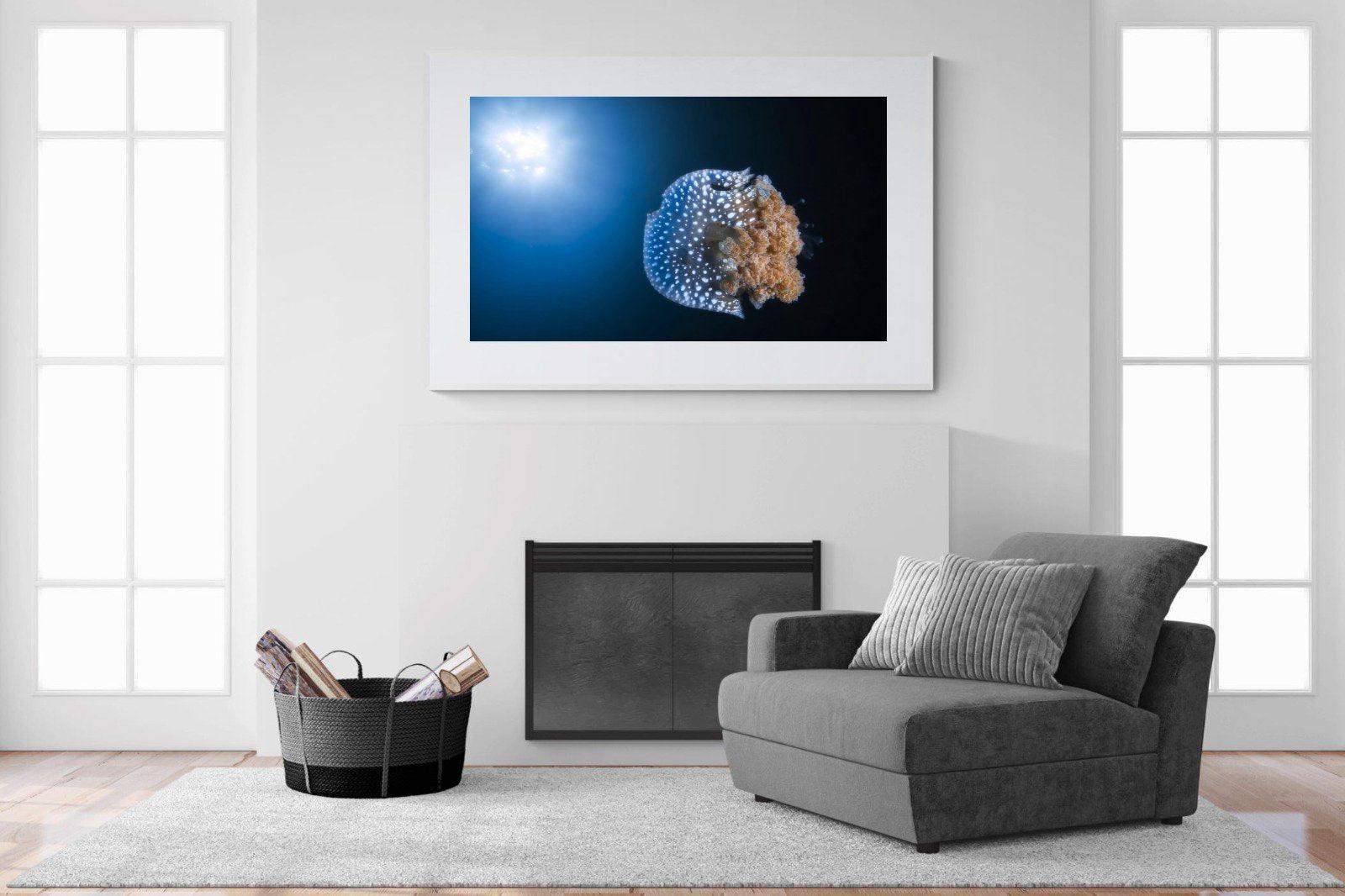 Jellyfish-Wall_Art-150 x 100cm-Framed Print-White-Pixalot