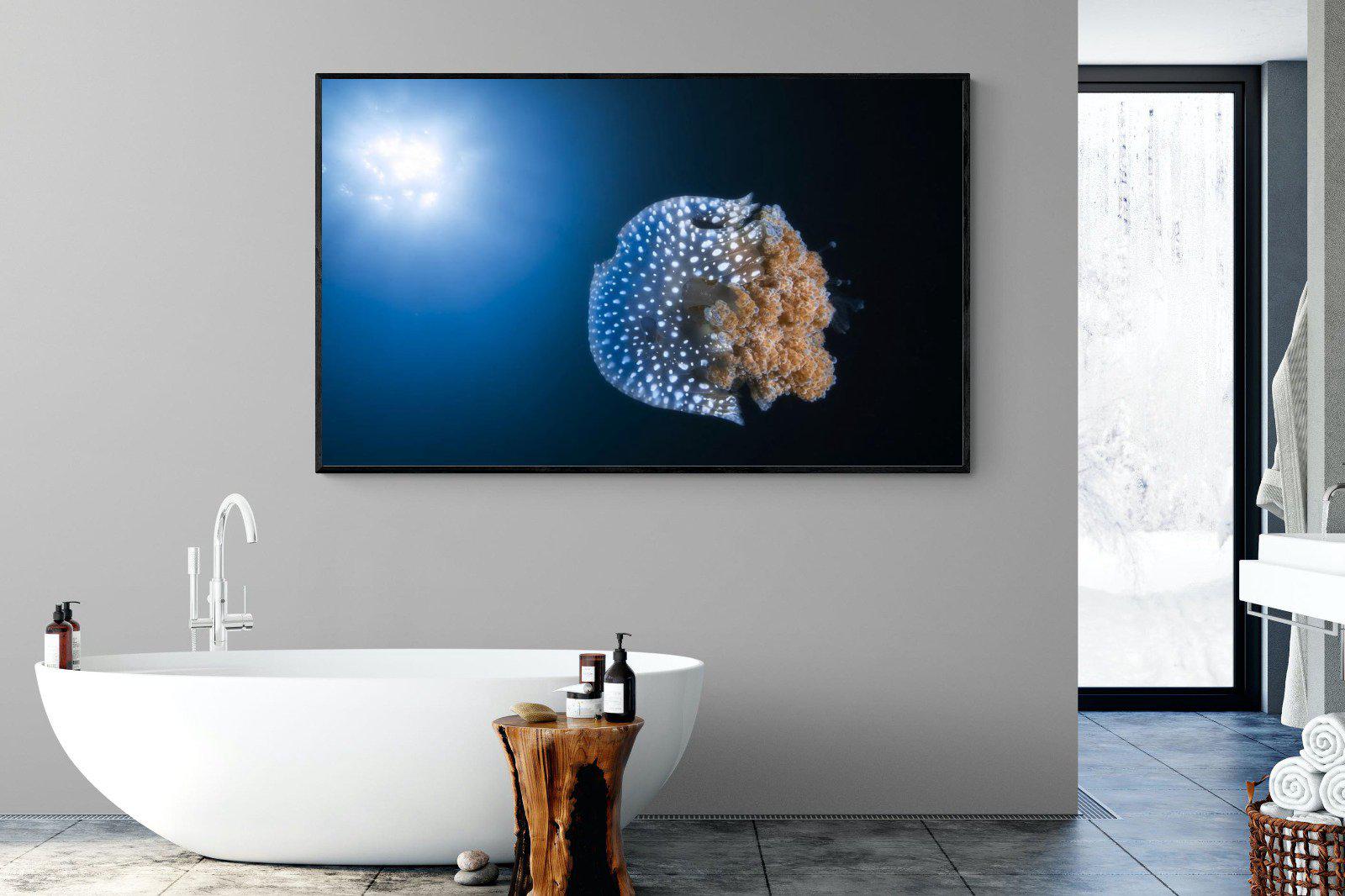 Jellyfish-Wall_Art-180 x 110cm-Mounted Canvas-Black-Pixalot