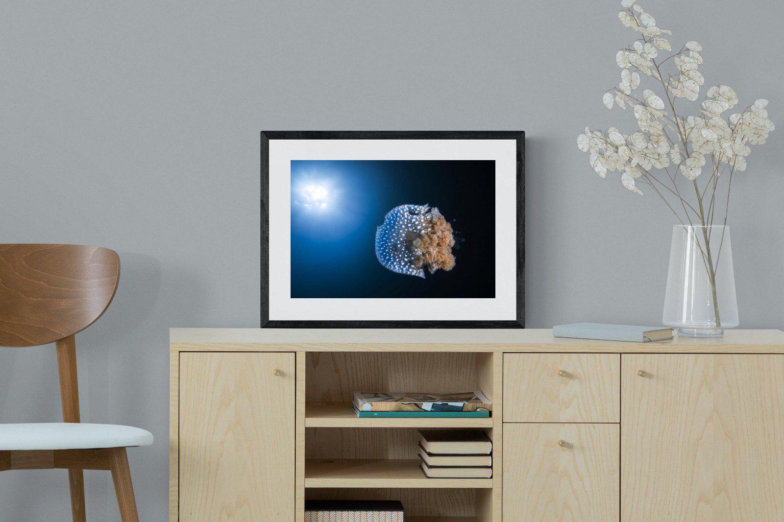 Jellyfish-Wall_Art-60 x 45cm-Framed Print-Black-Pixalot