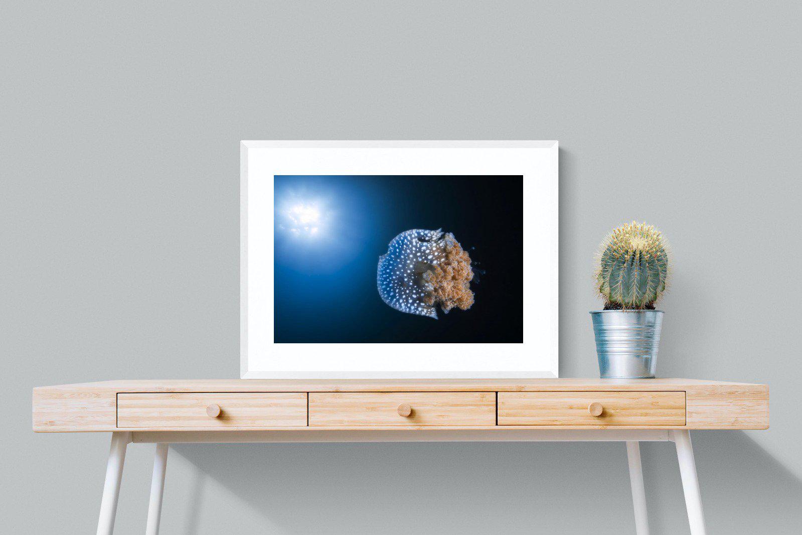 Jellyfish-Wall_Art-80 x 60cm-Framed Print-White-Pixalot