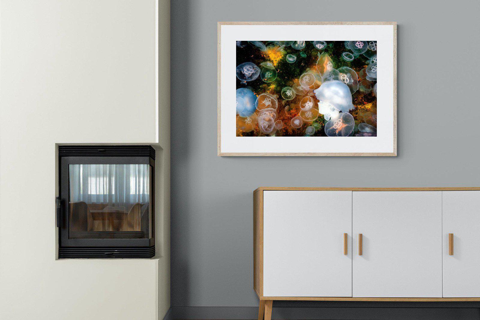 Jellyfish Smack-Wall_Art-100 x 75cm-Framed Print-Wood-Pixalot