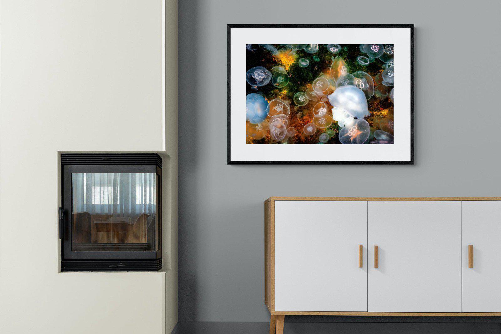 Jellyfish Smack-Wall_Art-100 x 75cm-Framed Print-Black-Pixalot