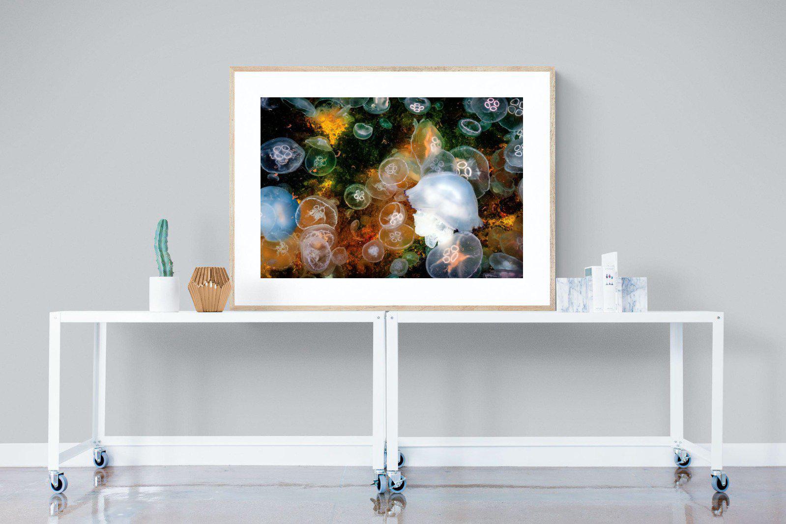 Jellyfish Smack-Wall_Art-120 x 90cm-Framed Print-Wood-Pixalot