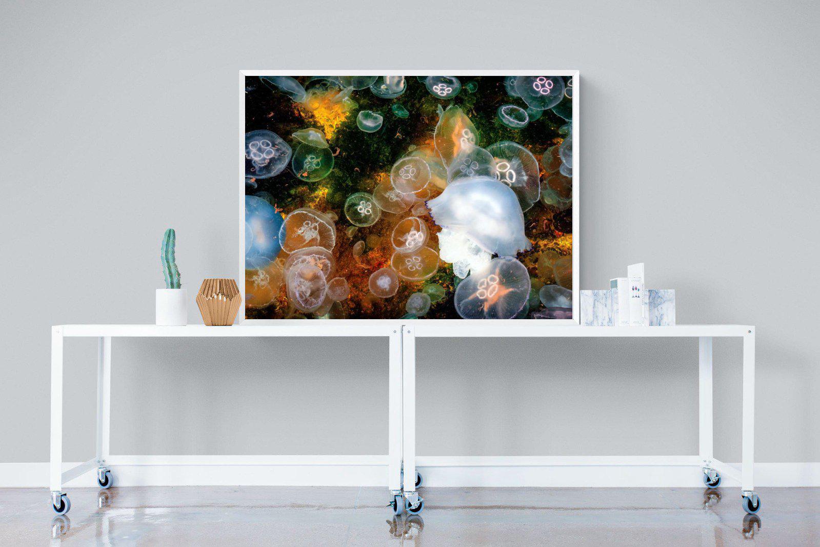 Jellyfish Smack-Wall_Art-120 x 90cm-Mounted Canvas-White-Pixalot