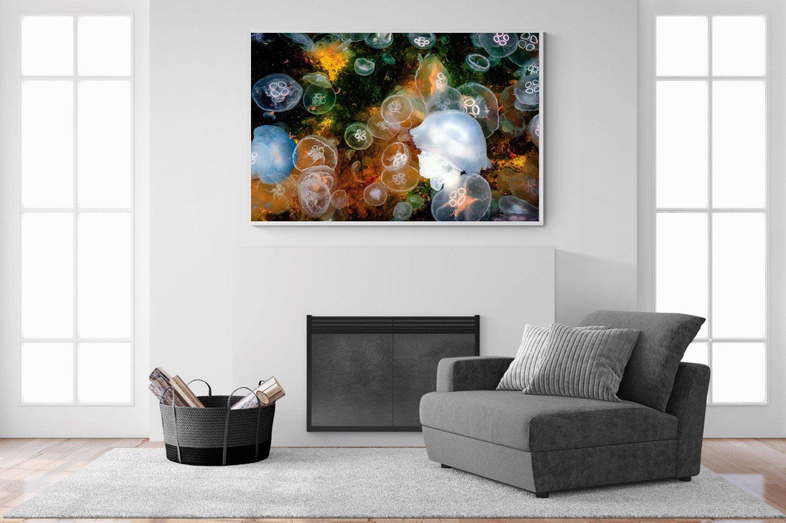 Jellyfish Smack-Wall_Art-150 x 100cm-Mounted Canvas-White-Pixalot