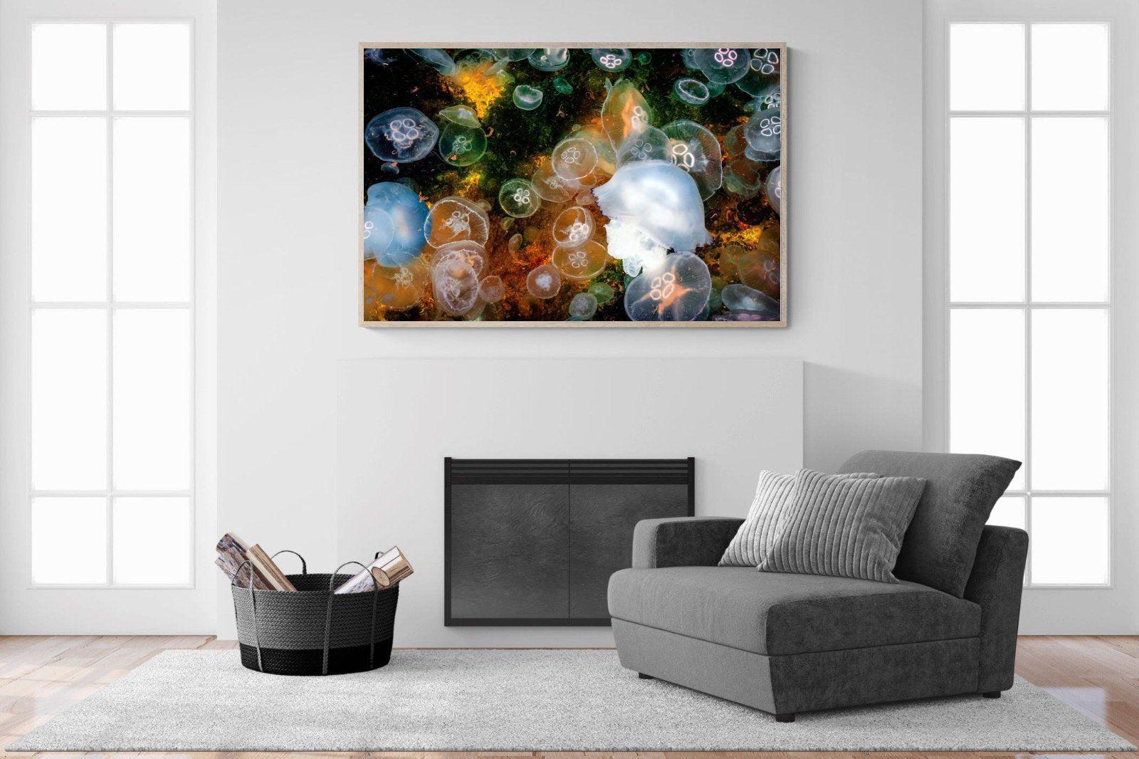 Jellyfish Smack-Wall_Art-150 x 100cm-Mounted Canvas-Wood-Pixalot