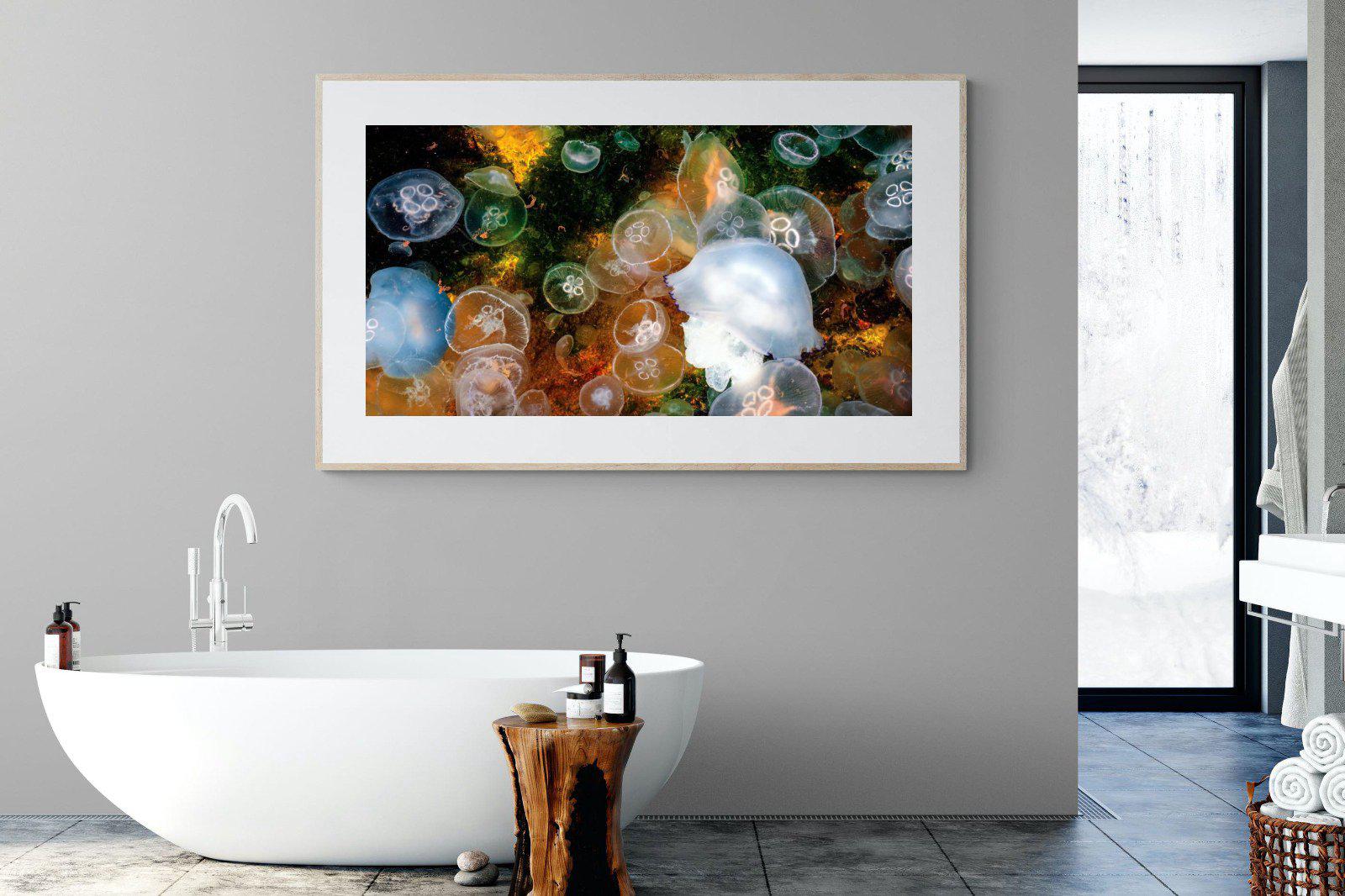 Jellyfish Smack-Wall_Art-180 x 110cm-Framed Print-Wood-Pixalot