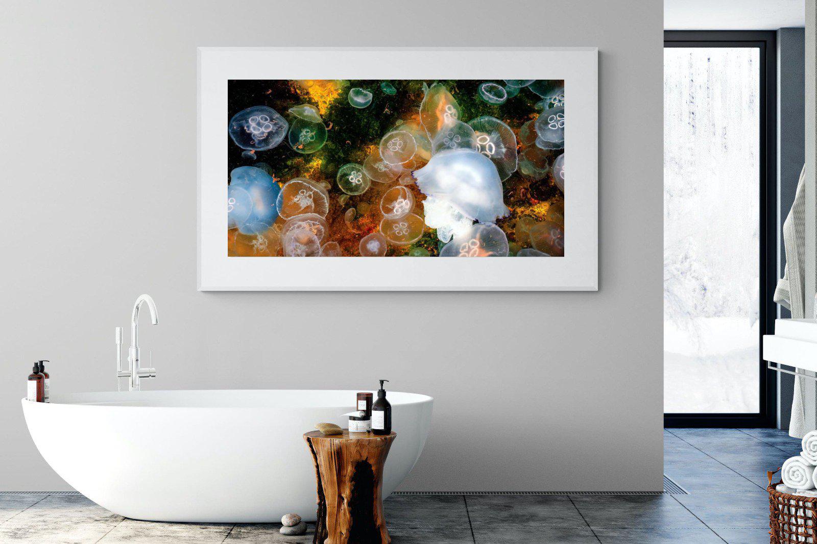 Jellyfish Smack-Wall_Art-180 x 110cm-Framed Print-White-Pixalot