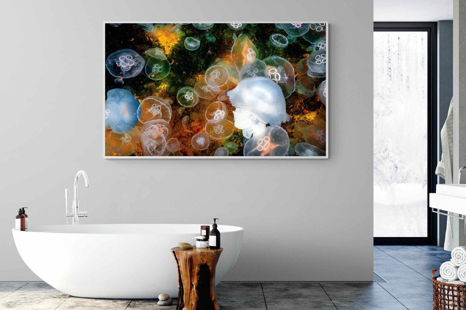 Jellyfish Smack-Wall_Art-180 x 110cm-Mounted Canvas-White-Pixalot