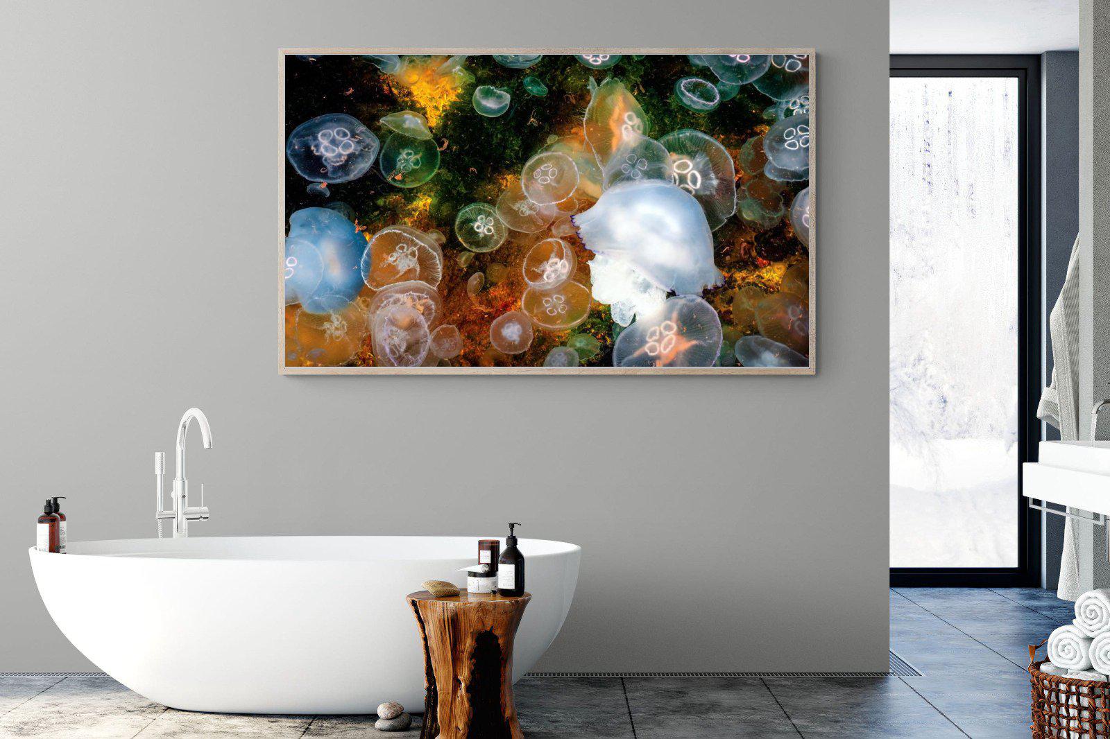 Jellyfish Smack-Wall_Art-180 x 110cm-Mounted Canvas-Wood-Pixalot