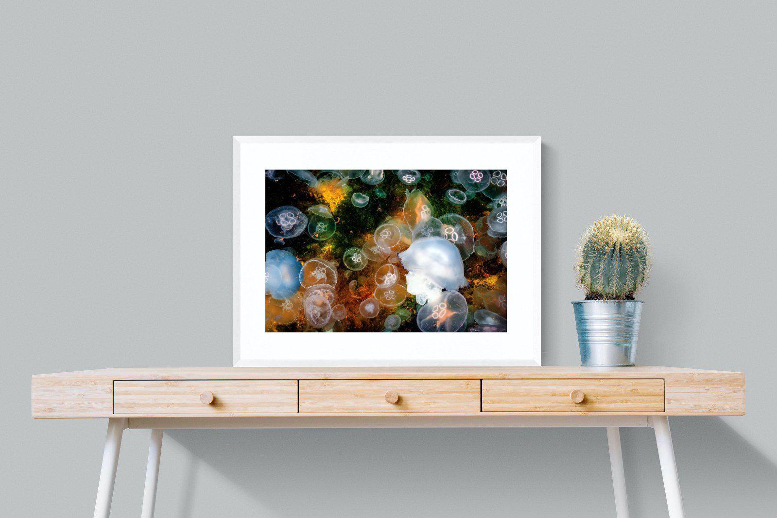 Jellyfish Smack-Wall_Art-80 x 60cm-Framed Print-White-Pixalot