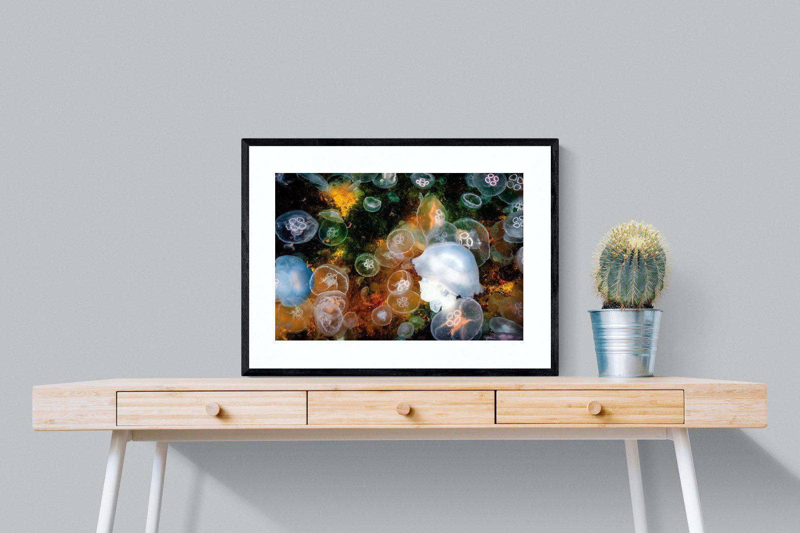 Jellyfish Smack-Wall_Art-80 x 60cm-Framed Print-Black-Pixalot