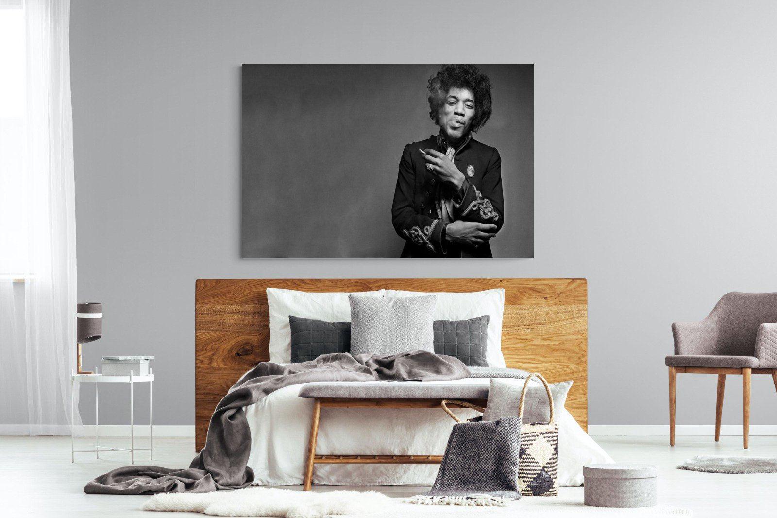 Jimi Hendrix-Wall_Art-150 x 100cm-Mounted Canvas-No Frame-Pixalot