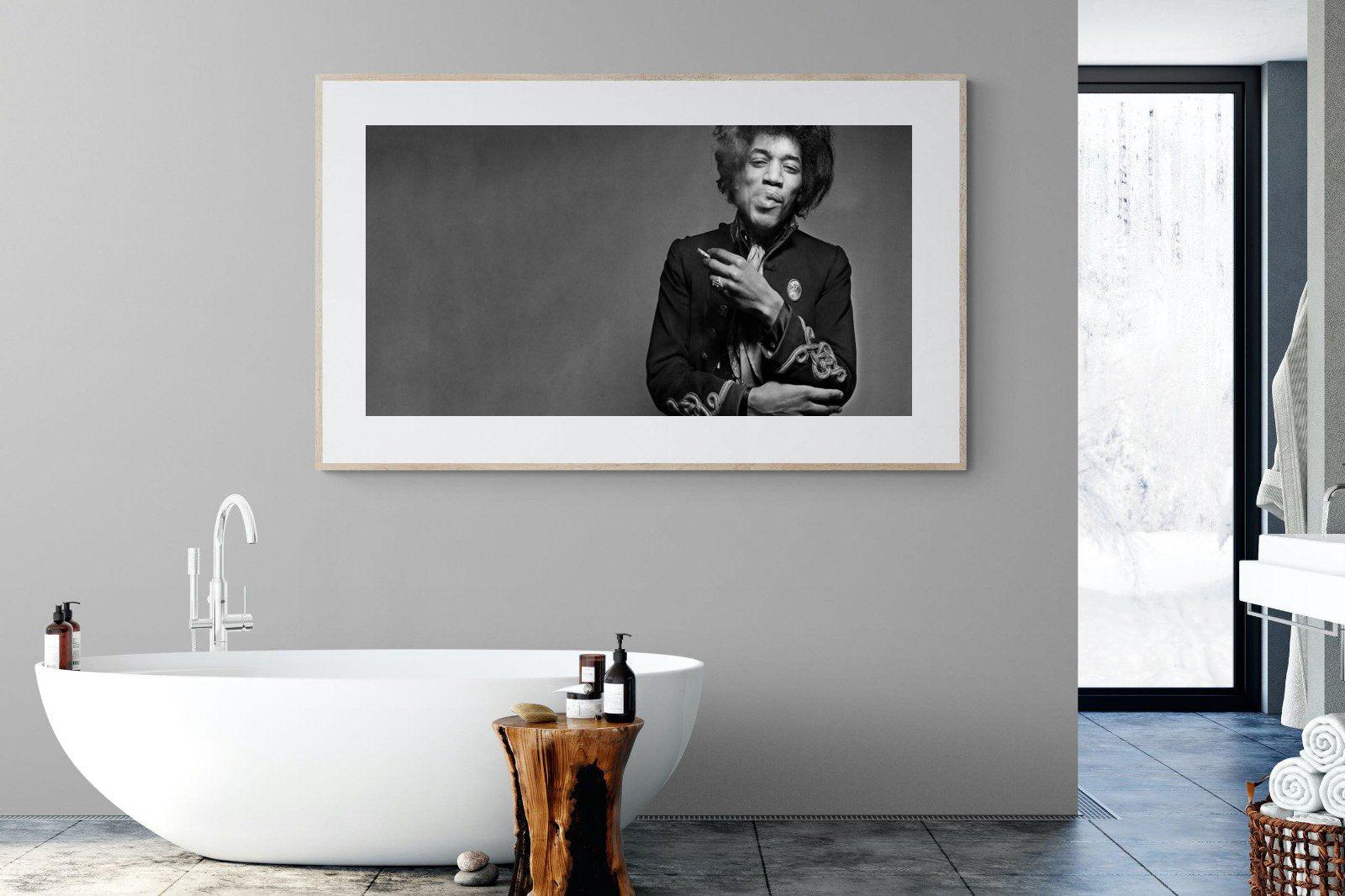 Jimi Hendrix-Wall_Art-180 x 110cm-Framed Print-Wood-Pixalot