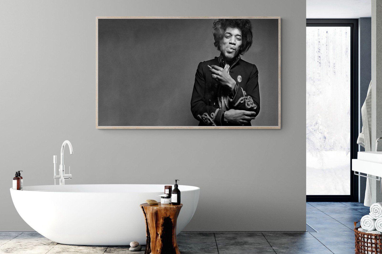 Jimi Hendrix-Wall_Art-180 x 110cm-Mounted Canvas-Wood-Pixalot