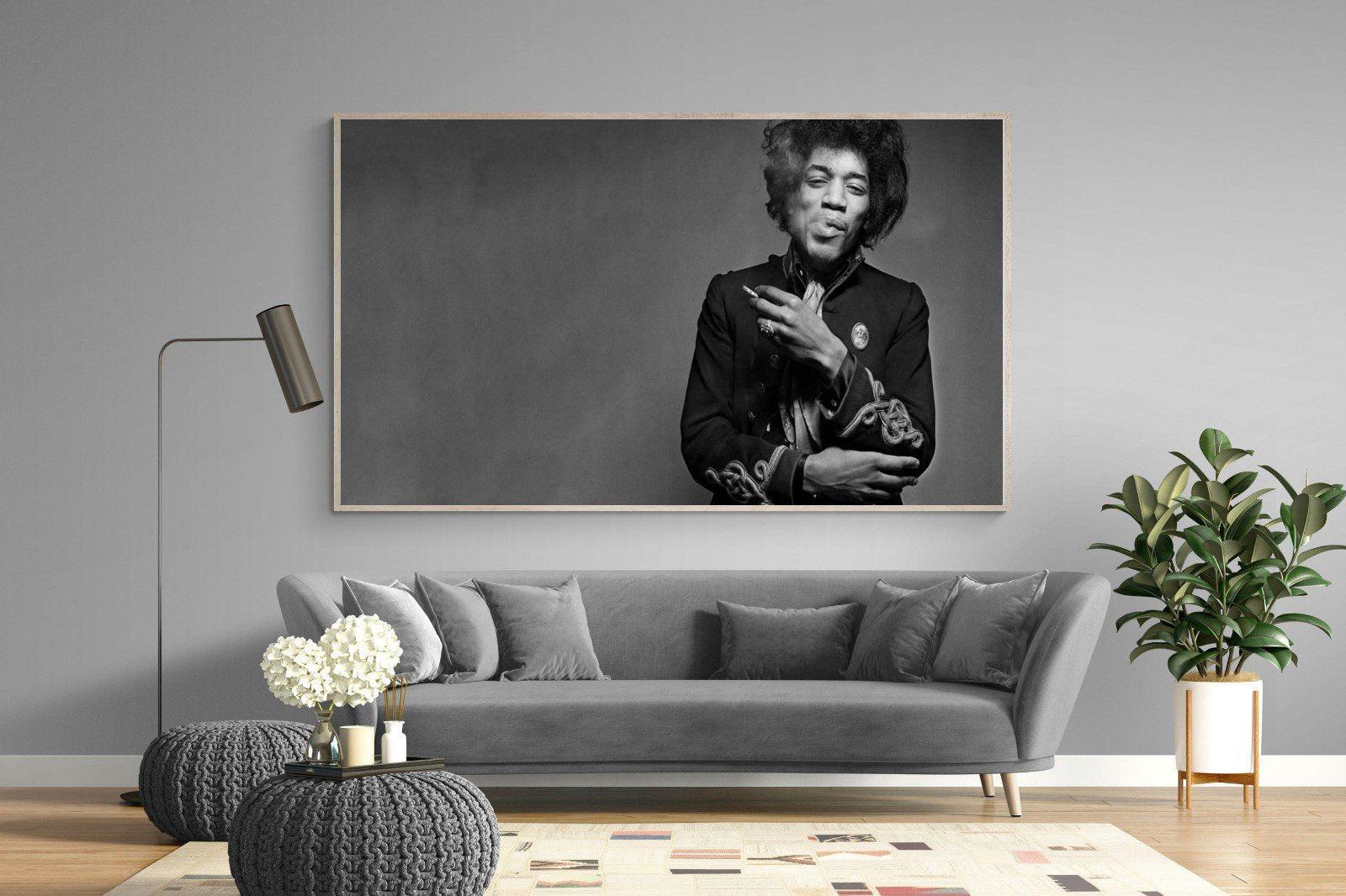 Jimi Hendrix-Wall_Art-220 x 130cm-Mounted Canvas-Wood-Pixalot