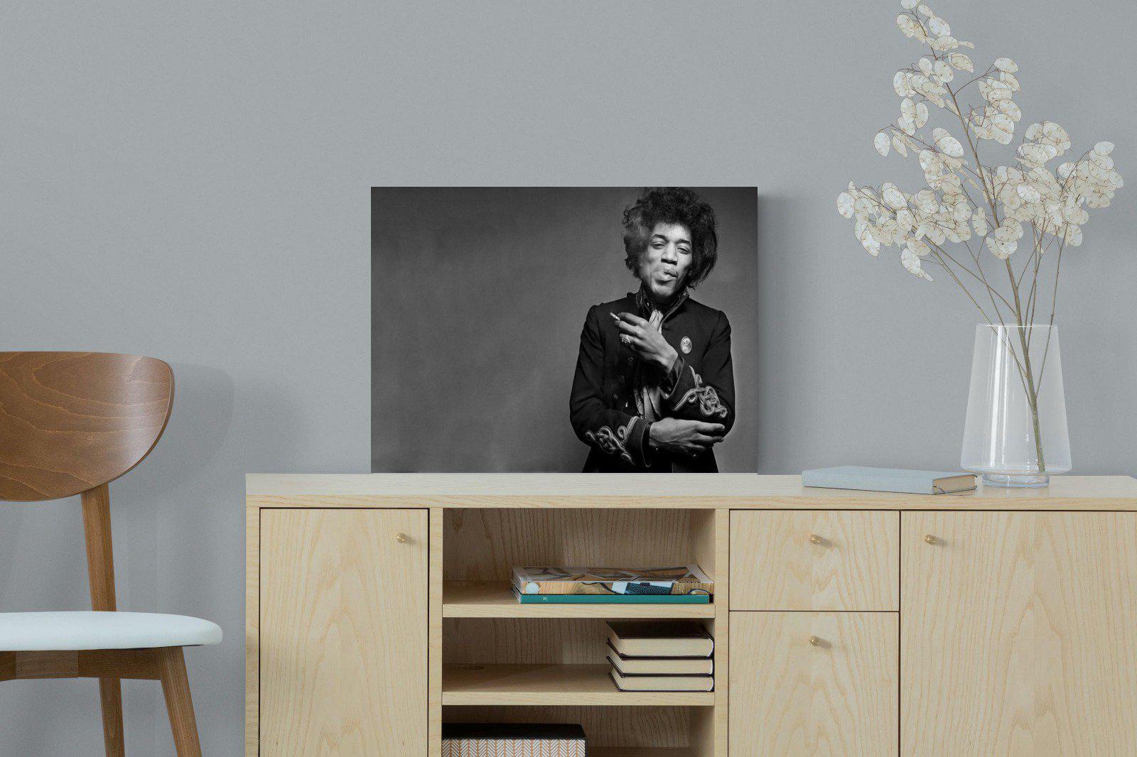 Jimi Hendrix-Wall_Art-60 x 45cm-Mounted Canvas-No Frame-Pixalot