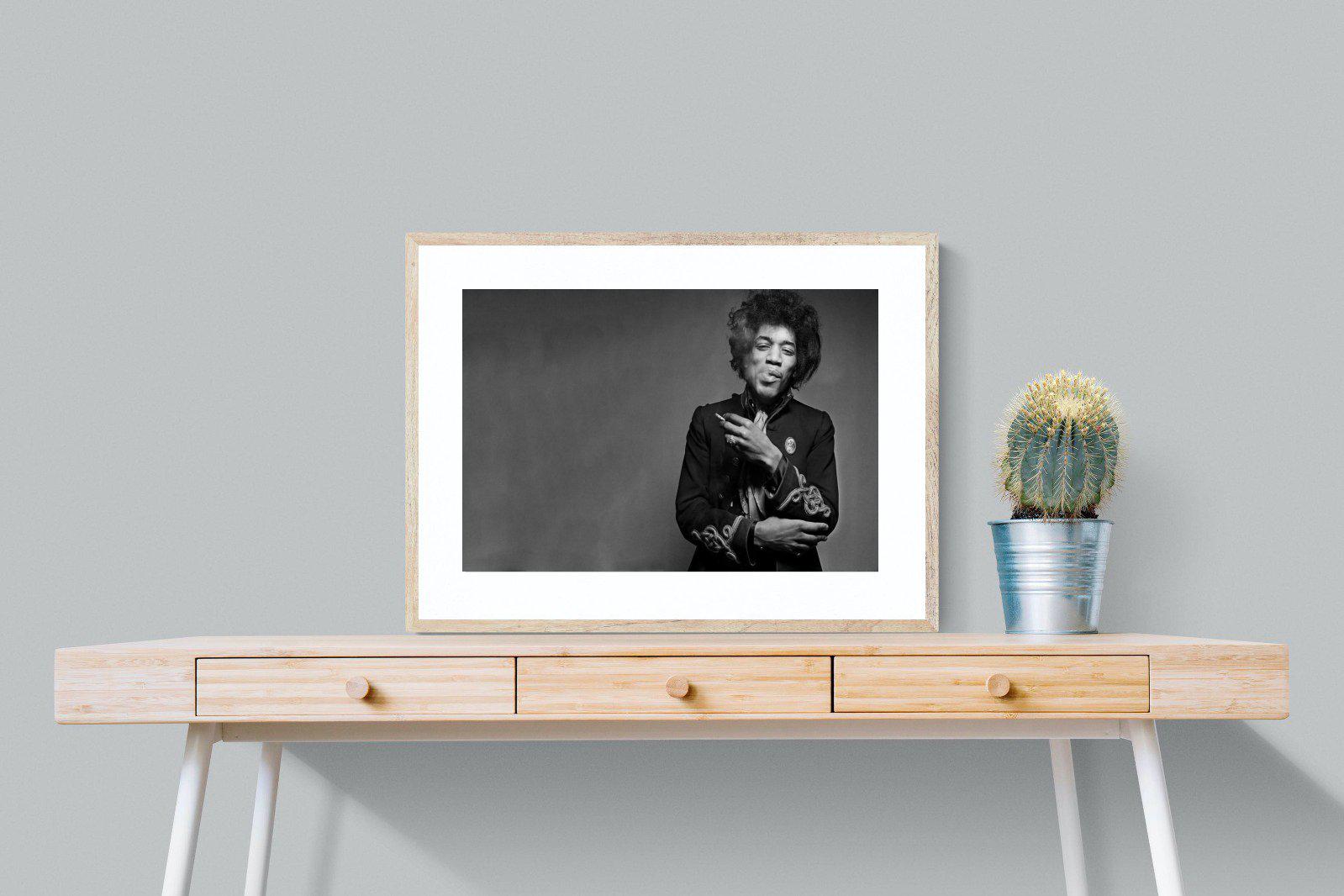 Jimi Hendrix-Wall_Art-80 x 60cm-Framed Print-Wood-Pixalot