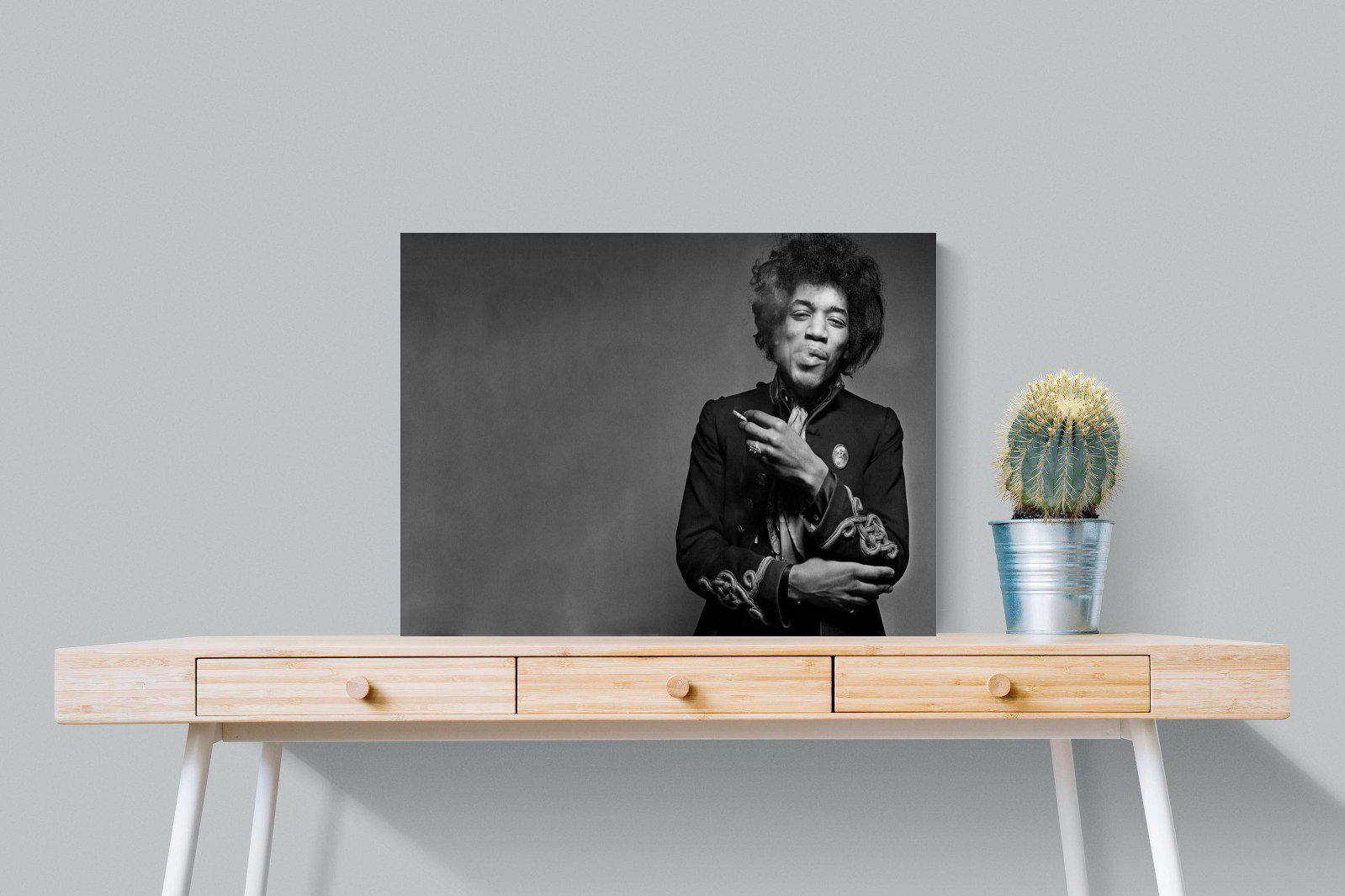 Jimi Hendrix-Wall_Art-80 x 60cm-Mounted Canvas-No Frame-Pixalot