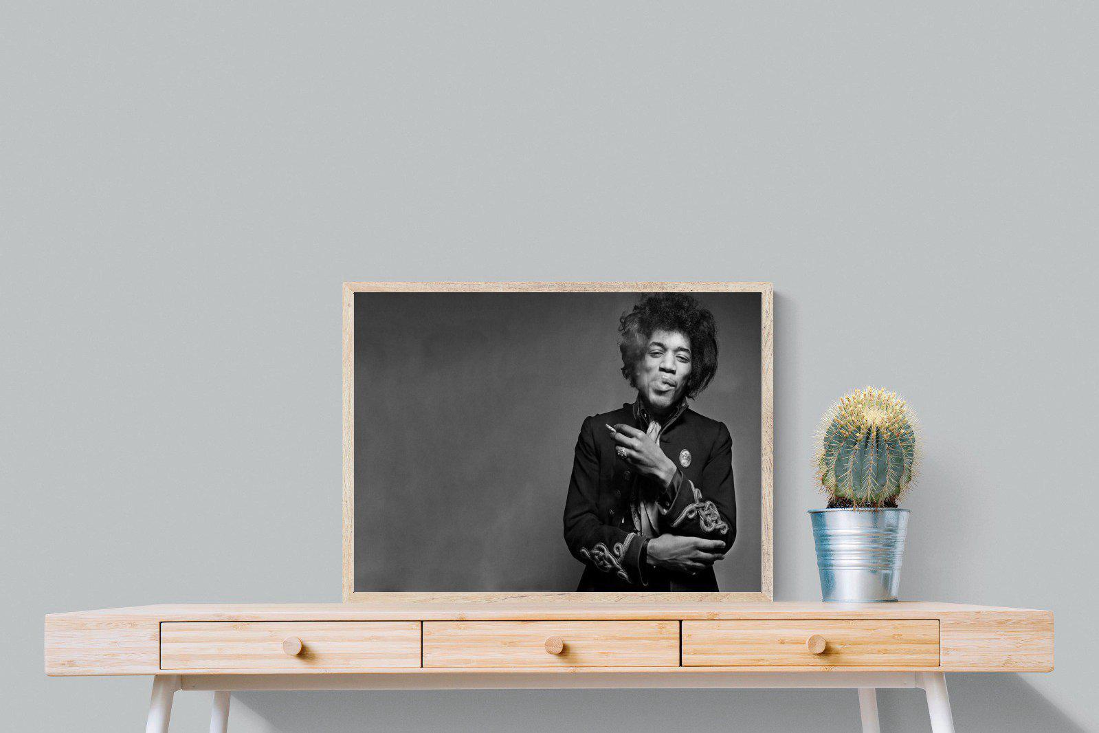Jimi Hendrix-Wall_Art-80 x 60cm-Mounted Canvas-Wood-Pixalot