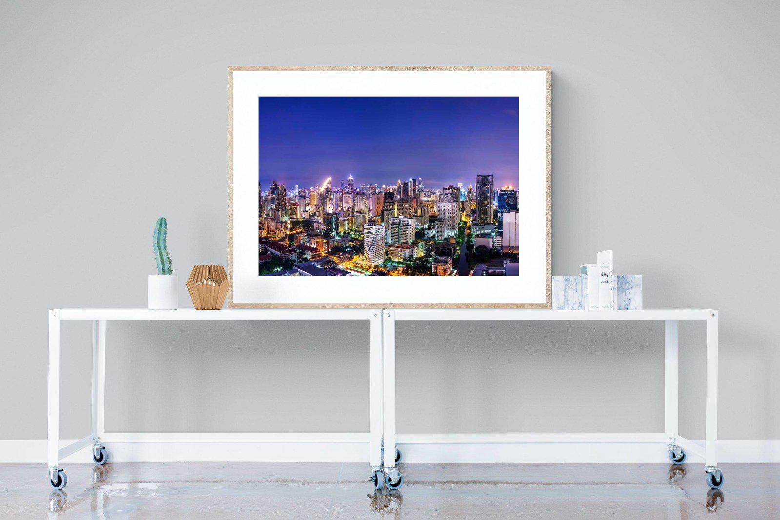 Joburg Lights-Wall_Art-120 x 90cm-Framed Print-Wood-Pixalot
