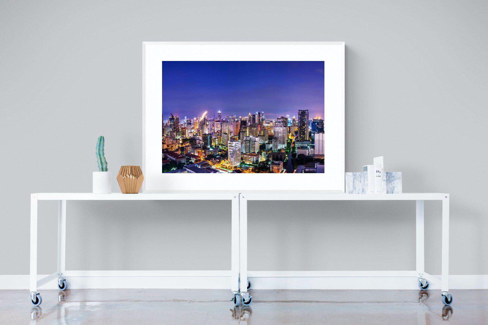 Joburg Lights-Wall_Art-120 x 90cm-Framed Print-White-Pixalot