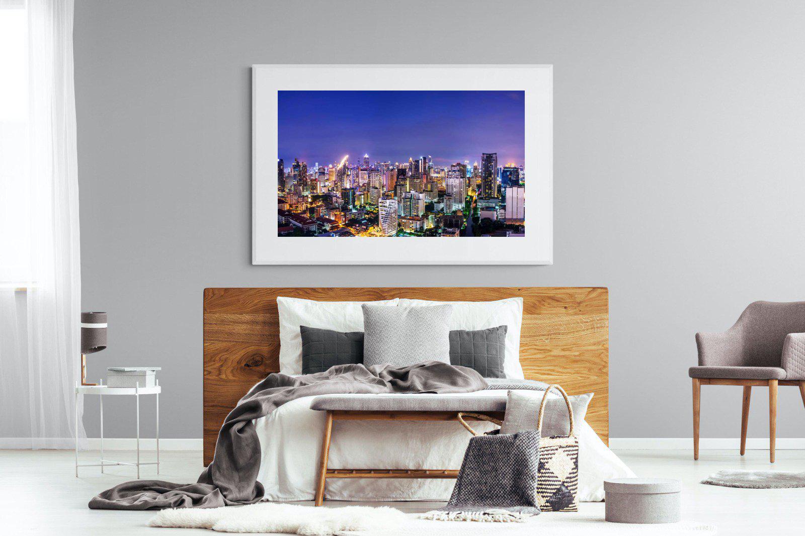 Joburg Lights-Wall_Art-150 x 100cm-Framed Print-White-Pixalot