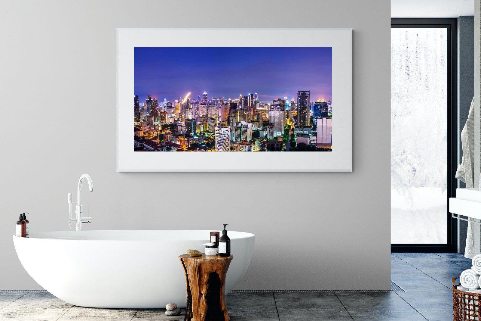 Joburg Lights-Wall_Art-180 x 110cm-Framed Print-White-Pixalot