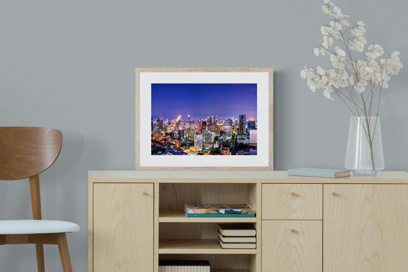 Joburg Lights-Wall_Art-60 x 45cm-Framed Print-Wood-Pixalot